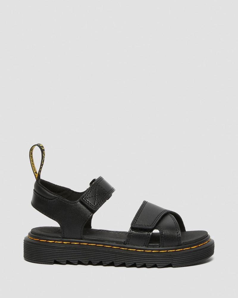 Sandalias Dr Martens Junior Vossie Cuero Niños Negros | MX 102GSO